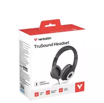 galvos ausines - Verbatim TruSound USB-C Black (Juodos) - 2 nuotrauka
