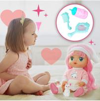 plaukai lelei - Žavinga lėlytė su ilgais rožiniais plaukais šukavimui Kiškutė, 30 cm - 10 nuotrauka
