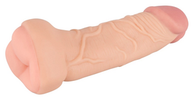 penio masturbatoriai - Nature Skin 2in1 Pratęsimo ir masturbatoriaus mova (natūrali) - 5 nuotrauka