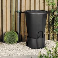 lauko deze - Lietaus surinkimo talpa INDIGO WATER BUTT 220 l su pagrindu, grafito - 2 nuotrauka
