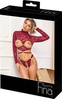 stringai moterims - Abierta Fina Open Top & Thong red S Seksuali liemenėlė - 2 nuotrauka
