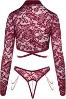 stringai moterims - Abierta Fina Open Top & Thong red S Seksuali liemenėlė - 5 nuotrauka