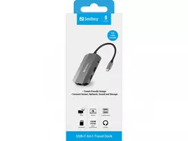 usb c dock - Sandberg USB-C 6in1 kelioninis dokas - 8 nuotrauka