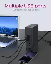 adapteriai vga - Icy Box IB-DK2262AC 14in1 Docking Station Juoda (Black) - 3 nuotrauka