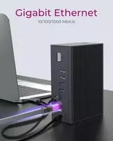 adapteriai vga - Icy Box IB-DK2262AC 14in1 Docking Station Juoda (Black) - 4 nuotrauka
