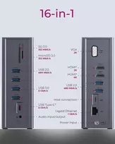 adapteriai vga - Icy Box IB-DK2262AC 14in1 Docking Station Juoda (Black) - 6 nuotrauka