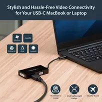hdmi female hdmi male - Adapteris StarTech CDPVGDVHDBP USB-C male, HDMI, DVI, VGA female - 3 nuotrauka
