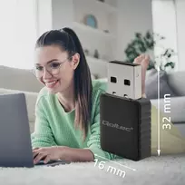 wifi usb adapteris - Qoltec 56988 Belaidis itin greitas DUAL mini WiFi adapteris 2 x 2dBi ,  USB 3.0 ,  1300 Mbps - 5 nuotrauka