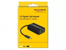 type c to usb - Delock 65990 USB Type-C To 2.5 Gigabit LAN Adapter Black - 2 nuotrauka