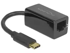 rj45 usb type c - DELOCK Adapteris SuperSpeed USB USB 3.1 Gen 1 su USB Type-C male > Gigabit LAN 10/100/1000Mbps kompaktiškas juodas - 2 nuotrauka