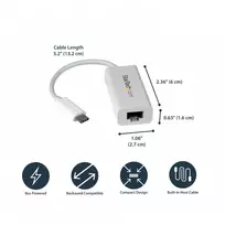 usb ethernet rj45 - StarTech USB-C TO GIGABIT ADAPTER/W NATIVE DRIVER SUPPORT Baltas - 3 nuotrauka