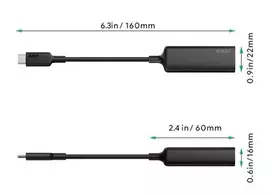 rj45 usb type c - Aukey Ethernet Adapter CB-A30 Aliuminis Gigabit 10/100/1000 Mbps RJ45 ,  1 Gb/s ,  USB 3.0 Type-C ,  Juodas (Black) - 2 nuotrauka