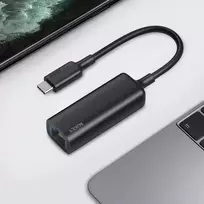 rj45 usb type c - Aukey Ethernet Adapter CB-A30 Aliuminis Gigabit 10/100/1000 Mbps RJ45 ,  1 Gb/s ,  USB 3.0 Type-C ,  Juodas (Black) - 8 nuotrauka