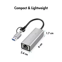c rj45 adapteris - Logilink UA0422 USB-A/-C į 2.5G Ethernet adapteris Pilkas (Grey) - 4 nuotrauka