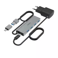 usb 3 0 hub type - Hama Hub 00200138 / USB Hub A&C Gray - 2 nuotrauka