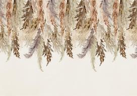 Fototapetas Artgeist Minimalist Boho Landscape - Dangling Leaves In Beige Colours, 315 cm x 315 cm
