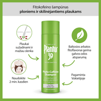 kofein - PLANTUR 39 šampūnas su kofeinu nuo plaukų slinkimo, 250 ml - 4 nuotrauka