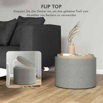 kirpyklos plautuve - Pufas HOMCOM Osmanas, pilkas (Grey) - 7 nuotrauka