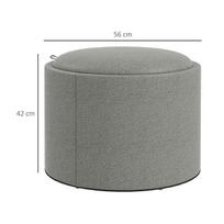 kirpyklos plautuve - Pufas HOMCOM Osmanas, pilkas (Grey) - 8 nuotrauka