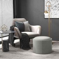 kirpyklos plautuve - Pufas HOMCOM Osmanas, pilkas (Grey) - 9 nuotrauka