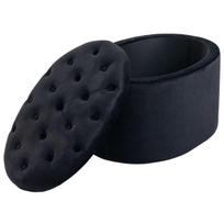 pufas daiktadeze - HOMCOM Pufas su daiktadėže, juodas (Black) - 4 nuotrauka