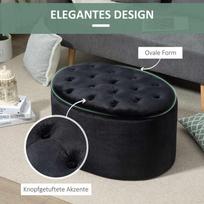 pufas daiktadeze - HOMCOM Pufas su daiktadėže, juodas (Black) - 5 nuotrauka