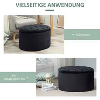 pufas daiktadeze - HOMCOM Pufas su daiktadėže, juodas (Black) - 6 nuotrauka