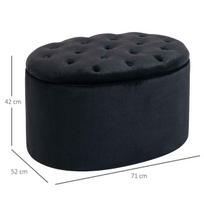 pufas daiktadeze - HOMCOM Pufas su daiktadėže, juodas (Black) - 8 nuotrauka