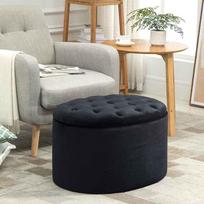 pufas daiktadeze - HOMCOM Pufas su daiktadėže, juodas (Black) - 9 nuotrauka