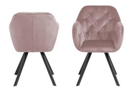 rozine kede - Valgomojo kėdė Lola, juoda/rožinė, 61.5 cm x 57.5 cm x 81.5 cm - 4 nuotrauka
