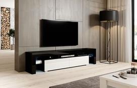 Cama Meble Toro 200 TV Stand Black/White Gloss