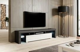 40 tv stovas - Cama Meble Toro 200 TV Stand Grey/White Gloss - 1 nuotrauka