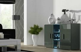 spintele 120 80 - Cama Meble Soho S7 120 Chest Of Drawers Grey/Grey Gloss - 1 nuotrauka