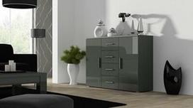Cama Meble Uni Chest Of Drawers Grey/Grey Gloss