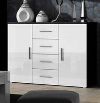 Cama Meble Uni Chest Of Drawers Black/White Gloss