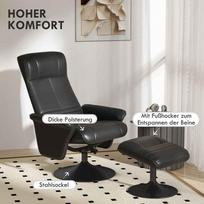 homcom relax - Fotelis HOMCOM Relax su pakoju, tamsiai pilkas (Dark Grey) - 5 nuotrauka
