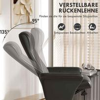 homcom relax - Fotelis HOMCOM Relax su pakoju, tamsiai pilkas (Dark Grey) - 7 nuotrauka