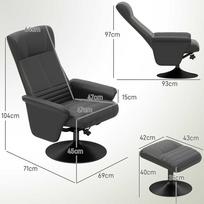 homcom relax - Fotelis HOMCOM Relax su pakoju, tamsiai pilkas (Dark Grey) - 8 nuotrauka
