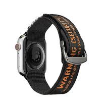 apple watch ultra black - Dux Ducis Dirželis (Lauko Versija) Apple Watch Ultra Dirželis, SE, 9, 8, 7, 6, 5, 4, 3, 2, 1 (49, 45, 44, 42 mm) Nylono Diržas Juoda ir Oranžinė - 9 nuotrauka