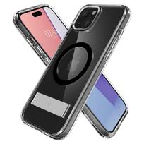 apple ultra topocentras - Spigen Ultra Hybrid S MagSafe dėklas su stoveliu iPhone 15 Plus - Juodas - 4 nuotrauka