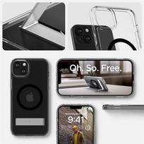 apple ultra topocentras - Spigen Ultra Hybrid S MagSafe dėklas su stoveliu iPhone 15 Plus - Juodas - 9 nuotrauka