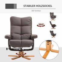 pufai foteliai - Fotelis Homcom su pufu ir daiktadėže, rudas (Brown) - 4 nuotrauka