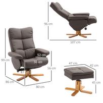 pufai foteliai - Fotelis Homcom su pufu ir daiktadėže, rudas (Brown) - 8 nuotrauka