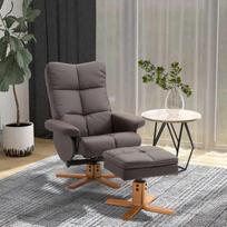 pufai foteliai - Fotelis Homcom su pufu ir daiktadėže, rudas (Brown) - 9 nuotrauka