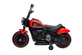 motociklas vaikams - Elektrinis motociklas Chopper FASTER, Red - 9 nuotrauka
