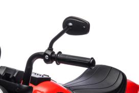 motociklas vaikams - Elektrinis motociklas Chopper FASTER, Red - 15 nuotrauka