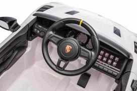 porsche elektromobilis vaikams - Vaikiškas elektromobilis Porsche 718 Spyder RS, baltas (White) - 23 nuotrauka