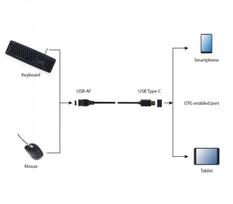 adapteriai type c - Gembird Cable USB / USB Black 0.2m - 2 nuotrauka