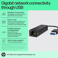 usb ethernet rj45 - HP 4Z7Z7AA USB 3.0 į RJ-45 Gigabit LAN Ethernet Adapteris G2 Juodas (Black) - 2 nuotrauka