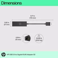 usb ethernet rj45 - HP 4Z7Z7AA USB 3.0 į RJ-45 Gigabit LAN Ethernet Adapteris G2 Juodas (Black) - 3 nuotrauka